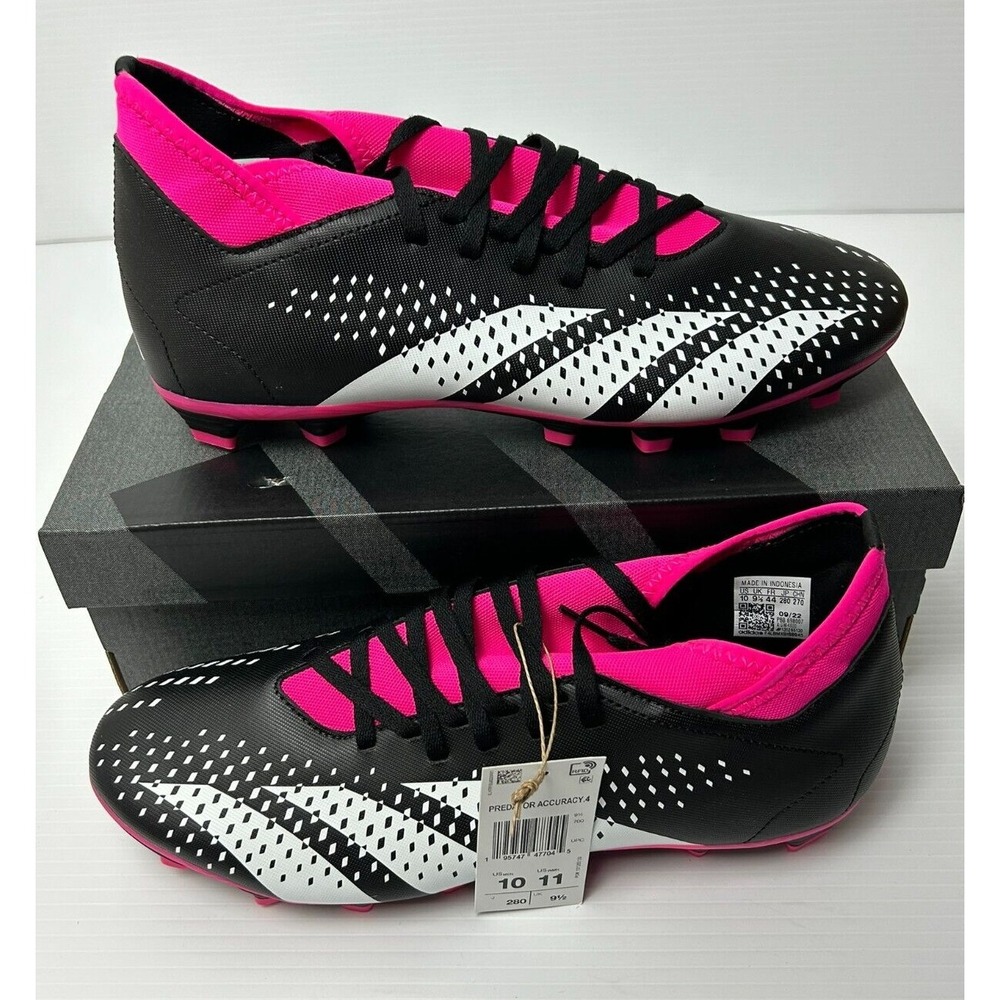 adidas Predator Accuracy.4 S FxG Cleats Mens Size 10 Black White Hot Pink GW4600